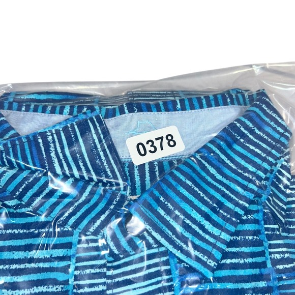 Tommy Bahama Silk Blend Short Sleeve Button Up blue Shirt Mens xl - Picture 11 of 11